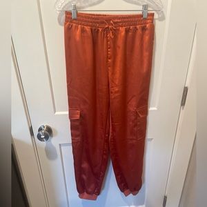 Forever 21 Orange Satin Joggers